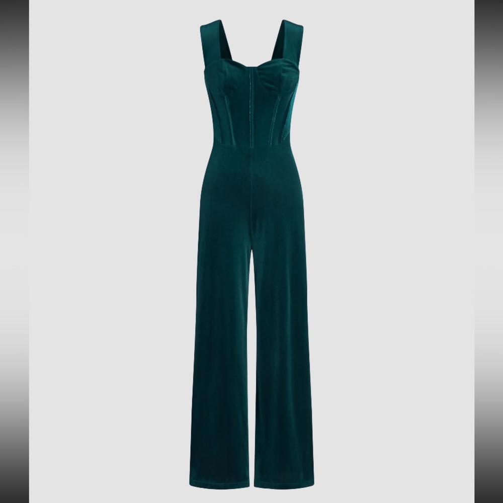 CIDER 🍎 Velvet Retro Solid Jumpsuit Size Medium
